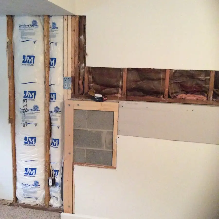Wall insulation replacement during Contents Cleaning & Restoration in Hamilton